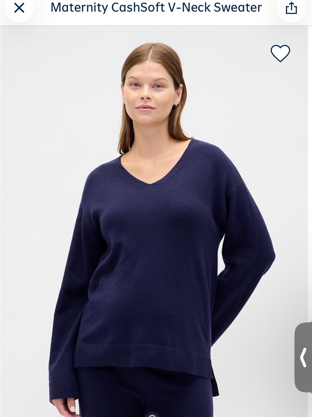 Gap maternity Navy Blue matching set V‑Neck Sweater & Pants CashSoft Sz M - Picture 3 of 12